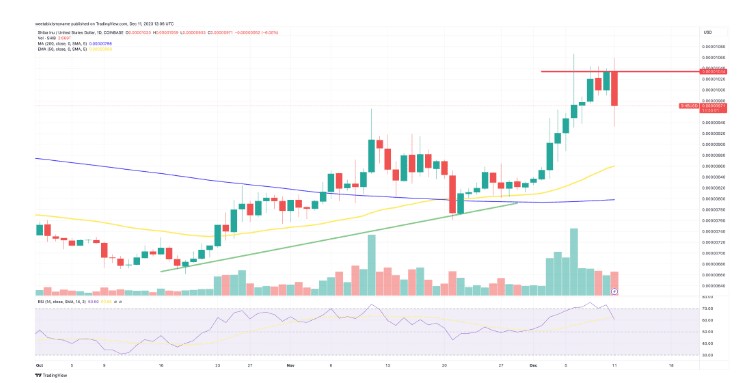 Shiba Inu（SHIB）今天價(jià)格下跌24%，但前景仍看漲。Meme Kombat（MK）可能成