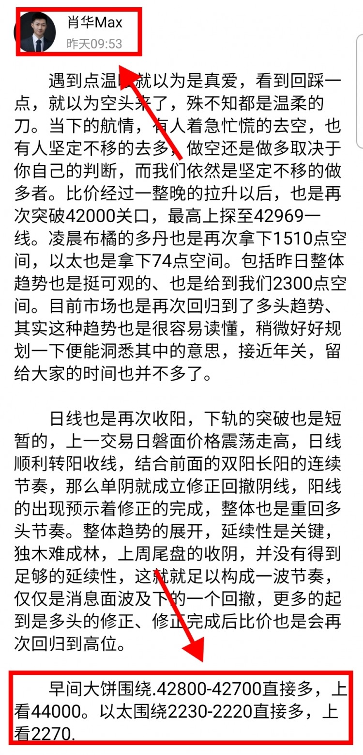 [肖華論幣]今日整體走勢也是凌晨先拉升,到午夜再給到回落,日內(nèi)最高上探至