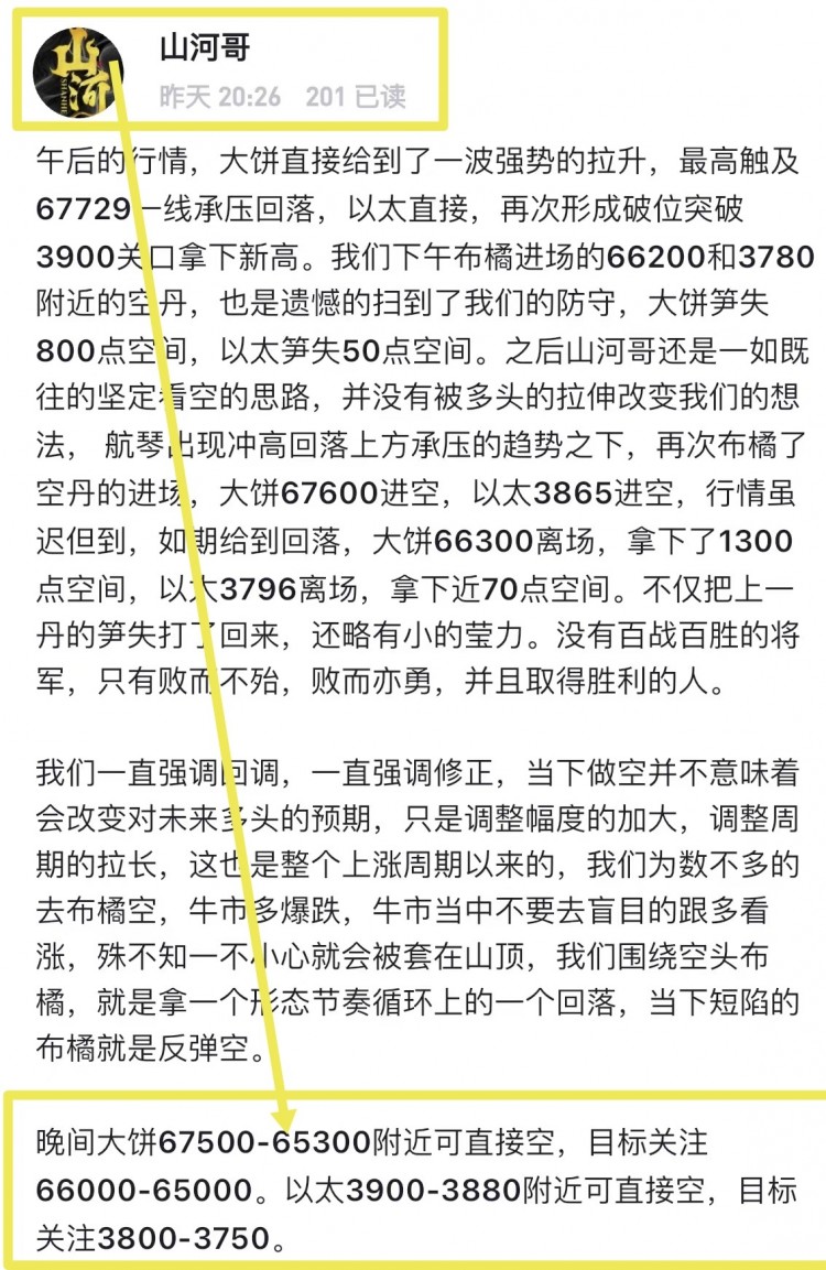 [山河論幣]山河哥論幣：周四以太坊操作建議及分析策略