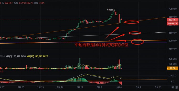 大餅暴跌10000刀+，BTC/ETH行情分析2024.3.6