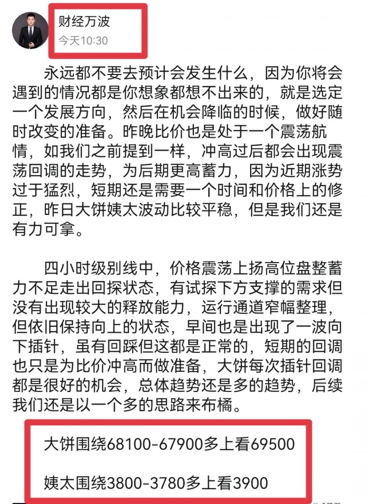 [財經(jīng)萬波]午間大餅姨太建議