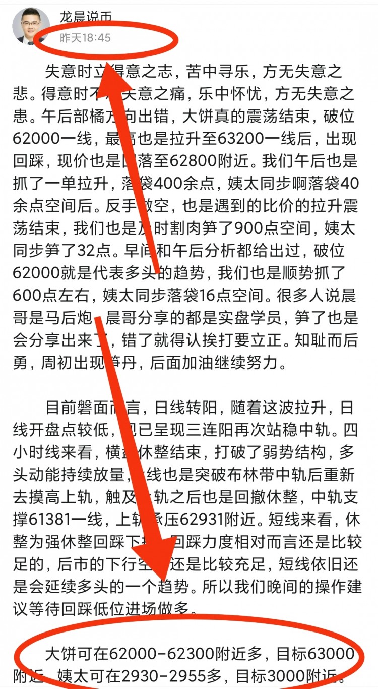 [龍晨說幣]周二早間分析，及周一日內(nèi)總結(jié)