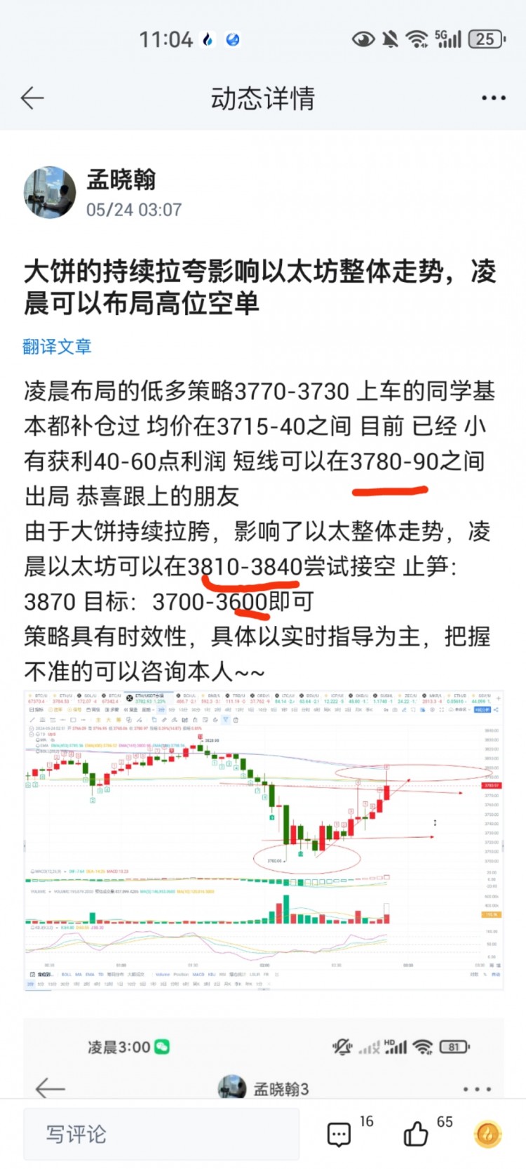 [孟曉翰]凌晨以太坊這波上沖下洗得行情，你把握住了嗎？
