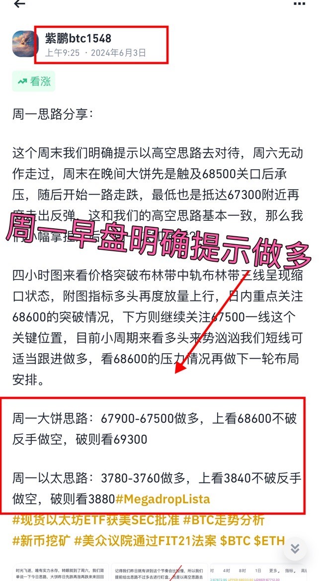 [01紫鵬]周一比特幣總結(jié)完美收官
