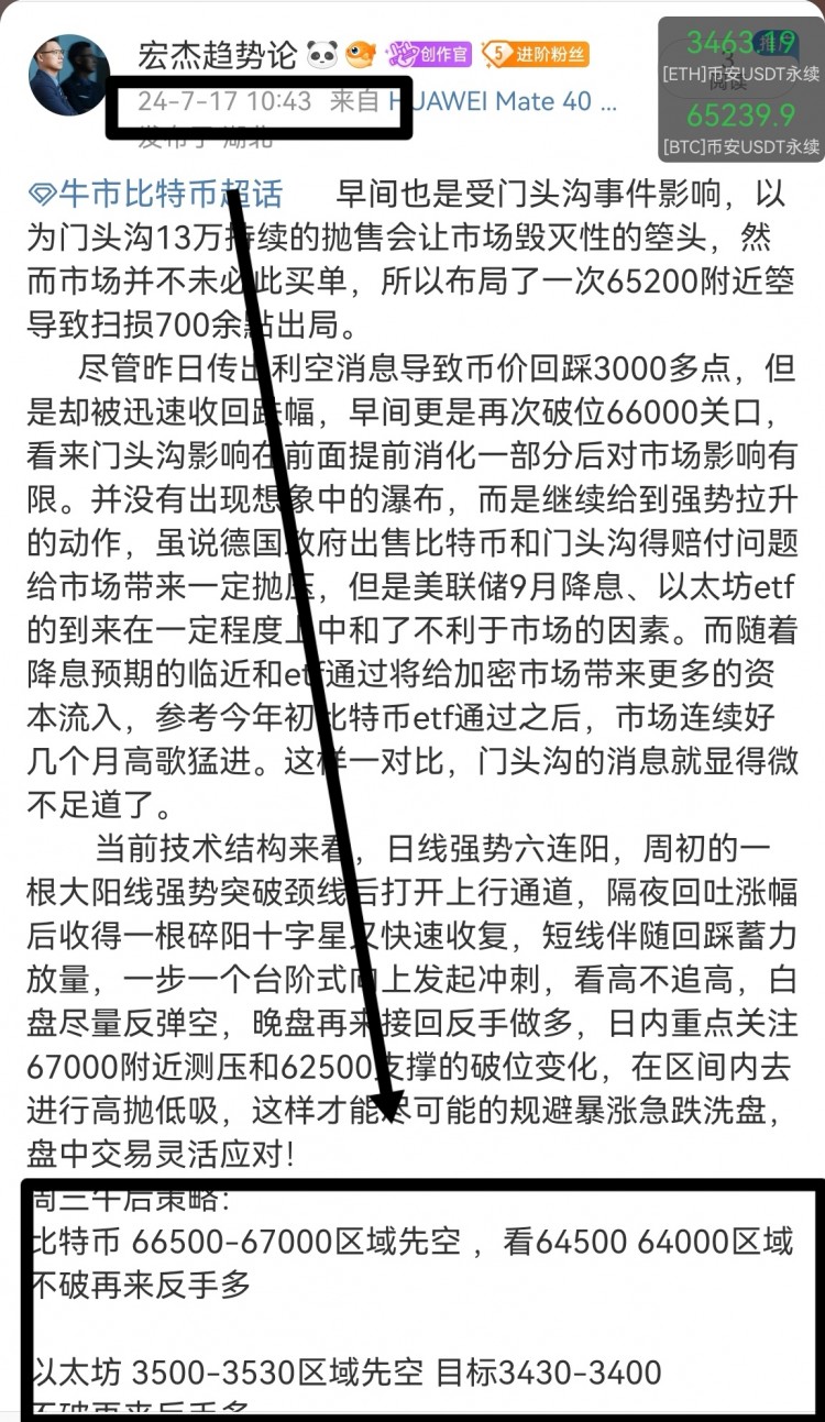 [宏杰趨勢(shì)論]周三，比特幣，以太坊，日內(nèi)總結(jié)及操作策略！看漲延續(xù)突破